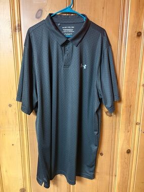 Under Armour 3XLT Men's Black Polo with Subtle Dot Texture